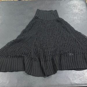 Chic Black Knit Poncho